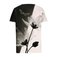 thumbnail image 4 of bnaln Women Tops Summer T Shirts Casual Button Short Sleeve Shirts Floral Printed V Neck Tees Shirts Elegant Tunic Tops Dressy Blouses Ladies Henley Shirts Pullover Going Out Tops, 4 of 5