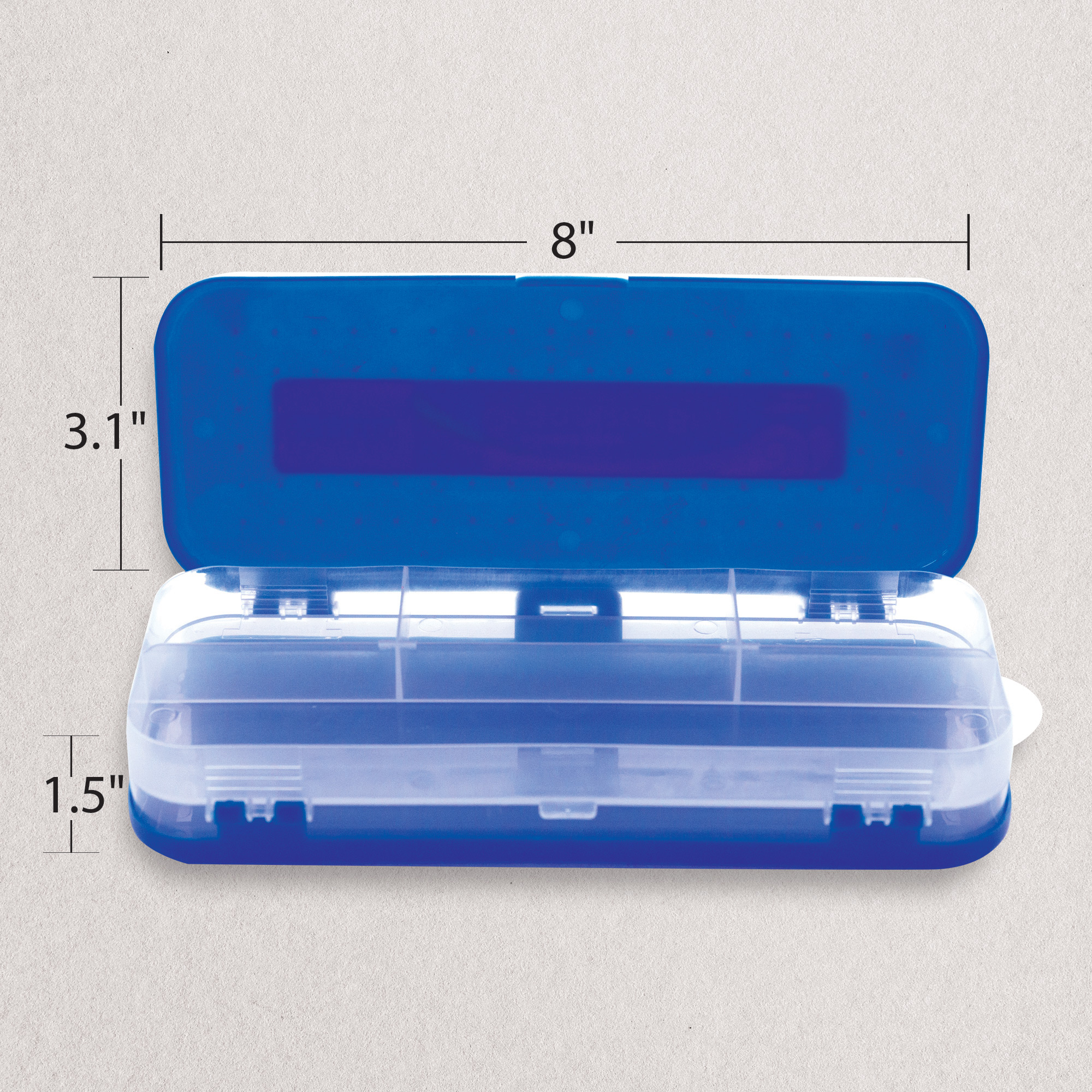 BAZIC Plastic Pencil Case 8 Double Deck Utility Storage Box, Assorted  Color Organizer, 4-Pack 