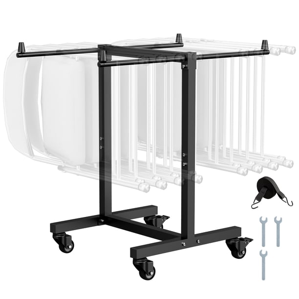 VEVOR Carrito para sillas plegable con capacidad para 14 sillas de 200 lb, carrito para sillas en forma de T