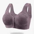 thumbnail image 2 of UoCefik Daisy Bras for Older Women Front Closure Wireless Push Up Bras Everyday Wirefree Comfortable Sleep Bralettes Purple 50, 2 of 5