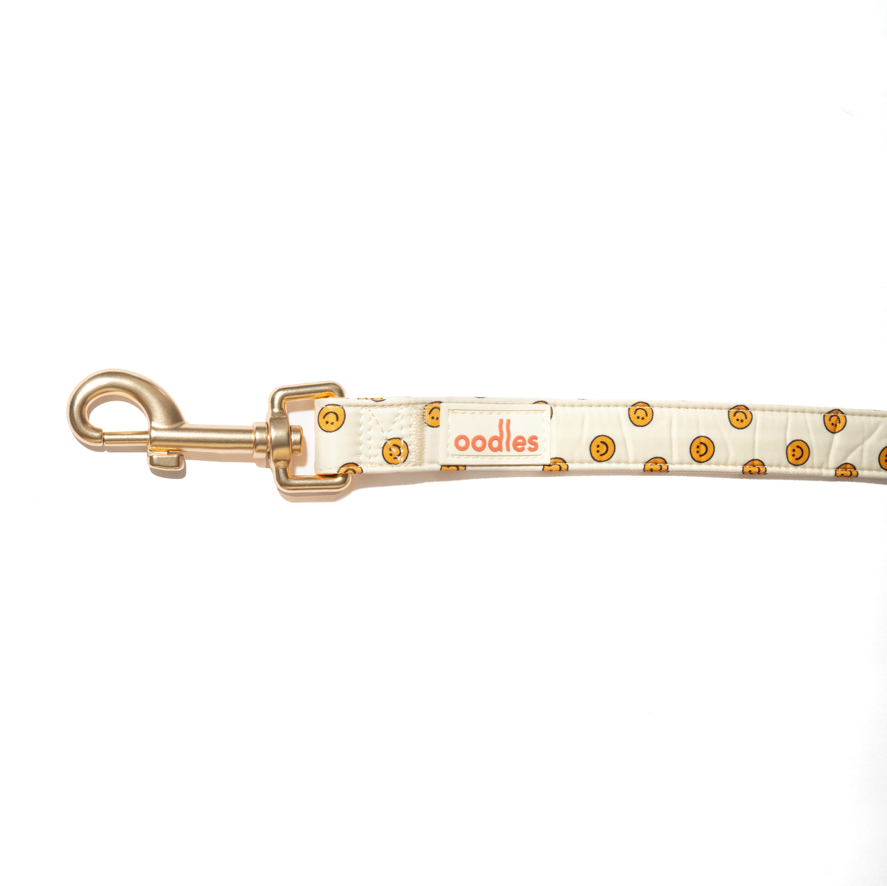 Oodles Tan Smiley Faces Standard Dog Leash, 6ft
