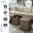 thumbnail image 6 of Simplify Faux Leather Folding Storage Ottoman Cube, Classic Decor, Metallic Bronze, 6 of 9