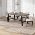 thumbnail image 4 of Industrial Dining Table for 4-6 People, 63" Long Wooden Kitchen Table with Sturdy Metal Frame & Black Finish - Seats 4 Rectangular Counter for Dinner, Kitchen, Dining Room - Grey Walnut, 4 of 9