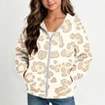 thumbnail image 2 of Dzrciro Boys Girls Hoodie Sweatshirts, Leopard Print Long Sleeve Full Zip Up Kids Jacket with Pockets, Casual Outdoor Hoodies Coat, 4-12 Years, 2 of 8