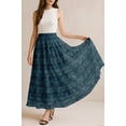 thumbnail image 2 of Moomaya Women's Chiffon Maxi Skirt with Lining - 40" Long Printed Skirt for Beach, Summer Outfits, High Waist Flowy Skirt, 2 of 7