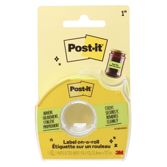Post-it Labeling and Cover-up Tape, Neon Green, 1 in x 700 in, 1 Tape Roll