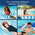 thumbnail image 5 of Tophomer Water Hammocks Pool Float Lounger Chair, Inflatable Swimming Raft Floating Bed Hammock Foldable for Water Party & Summer Carnival (Pump Included), 5 of 5