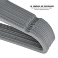 thumbnail image 4 of Set de 50 Ganchos Metálicos para Ropa PERFECT SPACE con Recubrimiento Antideslizante de Terciopelo y Gancho Giratorio 360° (Gris), 4 of 5
