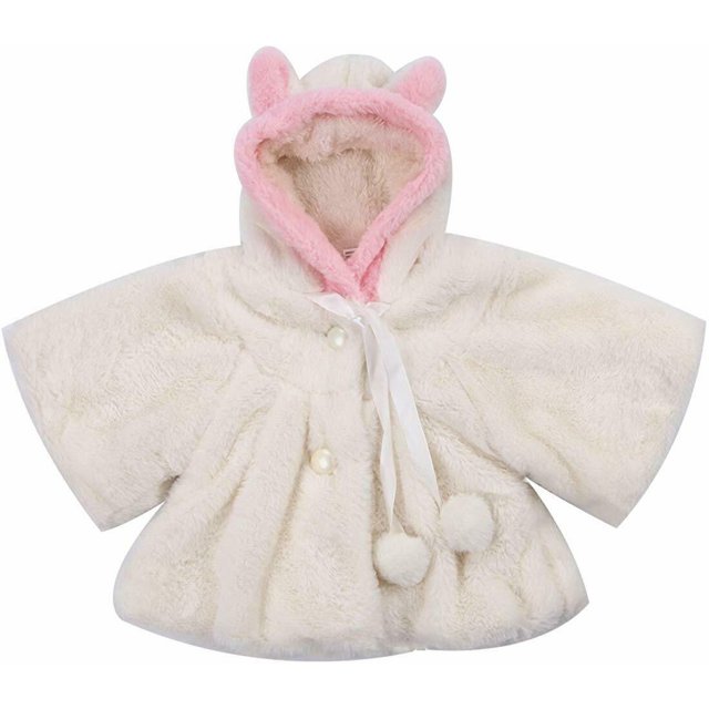 Baby Girl Winter Jacket Warm Faux Fur Fleece Coat Children Jacket Rabbit Ear Hooded Outerwear