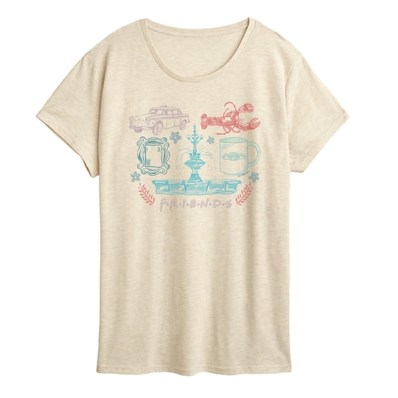 Friends - Icon Drawings Short Sleeve Graphic T-Shirt