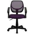 thumbnail image 5 of Flash Furniture WA-3074-PUR-A-GG Swivel Computer Arm Chair w/ Low Back - Purple Mesh Back & Seat, 5 of 5