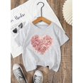 thumbnail image 1 of Camiseta de algodón con estampado de corazón joven: suave, transpirable, lavable a máquina, informal y elegante, ideal para regalar, imprescindible de verano | Diseño divertido | Ajuste cómodo | Cami, 1 of 8