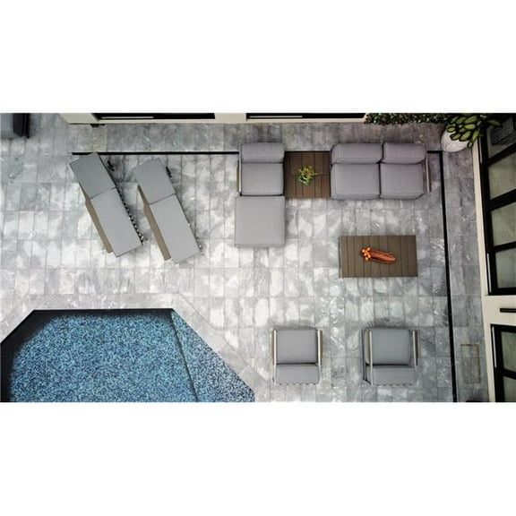Outsy 0ASUN-8SET Extra Deep Seating Outdoor Set, Gray - 8 Piece