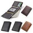 thumbnail image 3 of Man Wallet Portable Foldable Solid Color Exquisite Card Holder Photo Holder Photo Pocket Trifold Replacement Boyfriend Purse Light Coffee, 3 of 6