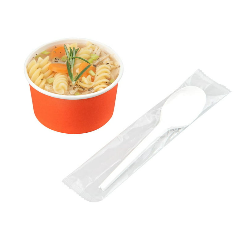 Basic Nature Black CPLA Plastic Spoon - Wrapped, Heat-Resistant - 6 1/2 inch - 250 Count Box