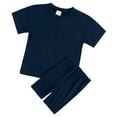 thumbnail image 4 of Unisex Boys Girls Sweatsuits Short Sleeve Tops Tees with Shorts 2 Piece Summer Outfits Comfy Sets Girls Two Piece Outfits Summer Solid, 4 of 9