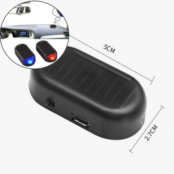 WNFJR Car Solar Power Simulated Dummy Alarm, Anti-Theft LED Flashing Security Light Fake Lamp, Auto Warning Interior Safety Lights with USB Charger Port, Car Accessories for Most Cars