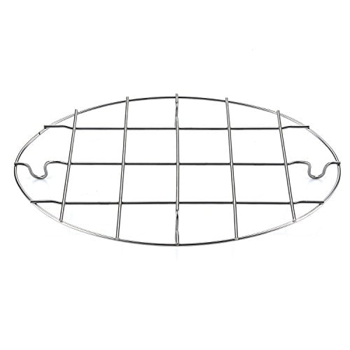 T&B 9.8x6.7 Inch Oval Roasting Cooling Rack 304 Stainless Steel Baking Broiling Rack Cookware 0.8 Inch heigh Set of 2 