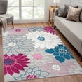 thumbnail image 4 of Haperlare Floral Area Rug Washable Modern Accent Distressed Throw Rugs Non Slip Non Shedding Indoor Carpet Low Pile Rug, 9' x 12' Pale Gray, 4 of 5