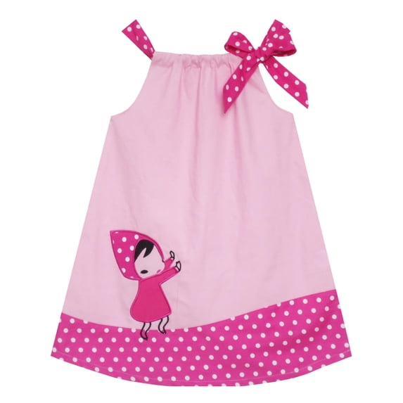 Girls Dress Tank Cute Cartoon Print Polka Dot 2