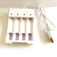 thumbnail image 2 of USB Plug Battery Charger for AA AAA Rechargeable Batteries 4 Slots Z7C0, 2 of 9