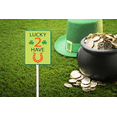 thumbnail image 4 of Eveokoki St. Patrick's Day Yard Sign Decorations Lucky 2 Have U Yard Sign Aluminum Outdoor Lawn Decor with Stakes Large Hiolday Porch Garden Patio Decor 21.6", 4 of 5