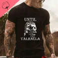 thumbnail image 3 of Camiseta de calavera táctica de guerrero de barba americana Unisex, Camiseta de algodón Til Valhalla, camiseta de manga corta con cuello redondo, Top informal para hombre, 3 of 5