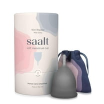 Saalt Soft Menstrual Cup - Super Soft and Flexible (Grey, Regular)