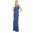 thumbnail image 2 of Bimba Women Blue Long Maxi Dress Bohemian Casual Clothing Summer Gown, 2 of 6
