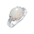 thumbnail image 1 of RYLOS Bagues pour Femmes Bague en Argent Sterling 12X10MM Pierre Précieuse & Diamants Grande Bague pour Doigt Moyen Ou Pointeur Bijoux Opale d'Octobre Taille 7, 1 of 6
