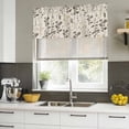 thumbnail image 4 of 2 Pack Brown Beige Botanical Valances for Windows Bedroom Living Room Window Treatments, Rustic Country Spring Floral Summer Leaf Rod Pocket Valance Drapes Short Kitchen Curtains Over Sink 54"x18", 4 of 8