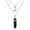 Black Onyx, variant on 1pcs Multi-layer Metal Moon With Bullet Six Hexagonal Column Stone Pendant Chain-Green Aventurine