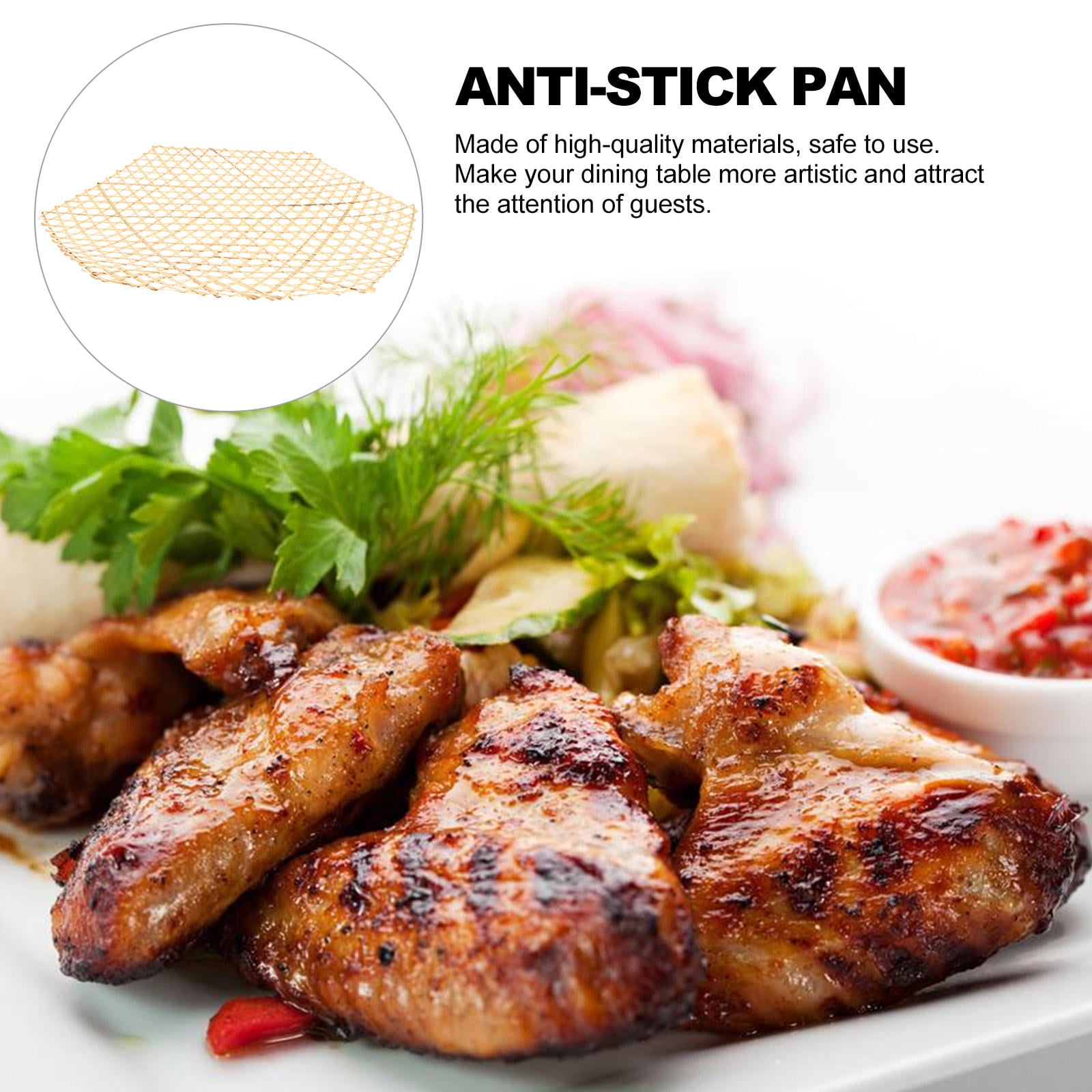 OUNONA 18 pcs  Cooking Bamboo Mats Liners Mesh Mats Bamboo Fried Dish Mat for Kitchen