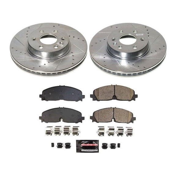 Front Brake Pad and Rotor Kit - Compatible with 2021 - 2022 Chevrolet Colorado - Power Stop