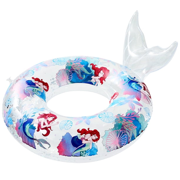 PVC Lifebuoy Lentejuelas Sirena Suave Niños Conveniente Portátil para Fiesta en la Playa