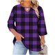 thumbnail image 3 of TaTaai Women's Plus Size Casual Top Round Neck 3/4 Sleeve Chest Cut-out Printed T-Shirt Loose Fit Spring Summer Base Layer Blouse Gift, 3 of 7