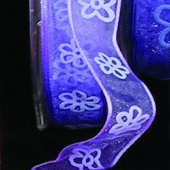 The Ribbon People Purple Floral Wire Edged Craft Ribbon 1.5" x 27 Yards