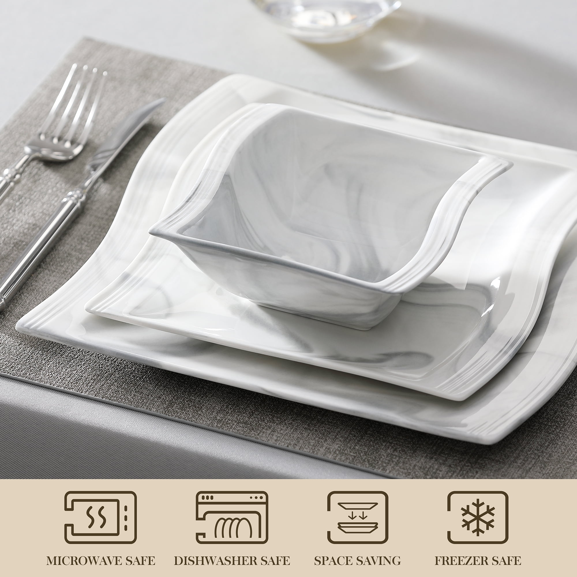 Reviews for MALACASA Flora 26-Piece White Porcelain Dinnerware Set