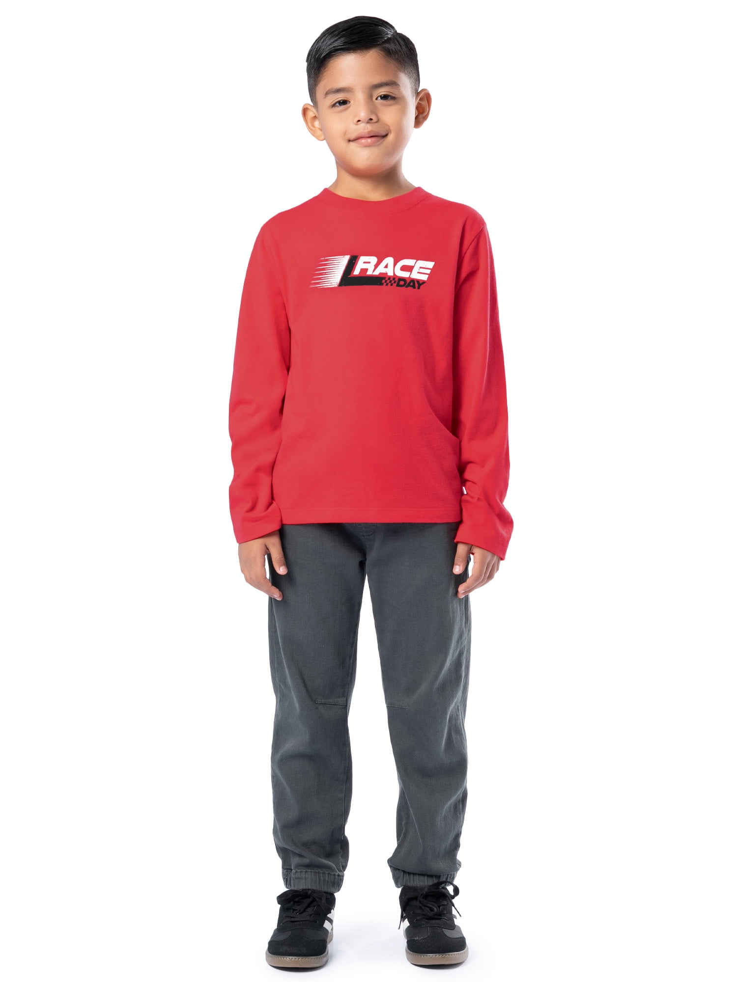 Wonder Nation Boy's Long Sleeve Elevated Graphic T-Shirt, Sizes 4-18 & Husky