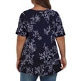 thumbnail image 5 of TQWQT Women's Plus Size Tops Cute Summer Floral Top Womens V Neck Tunic Short Sleeve Tops Dressy Casual Blouses Plus Size Womens Clothes, 5 of 6