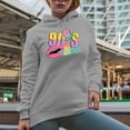 thumbnail image 2 of 90s Babe, Retro Millennial Art Merch Gift, Heather Grey Hooded Sweatshirt or Hoodie, 2XL, 2 of 5