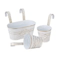 thumbnail image 1 of 3 piezas de macetas colgantes para colgar en la pared, cubos de flores, jardineras con barandilla para Blanco, 1 of 9