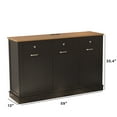 thumbnail image 5 of JassmiPkwy Triple Trash Cabinet Tilt-Out,30 Gallon Farmhouse Laundry Hamper Cabinet w/3 Drawers,Hidden Wooden Trash Can Cabinets with Storage Basket for Kitchen-Black, 5 of 6