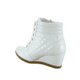 thumbnail image 2 of Women's High Top Fashion Round Toe Lace Up Quilted Wedge Sneaker Shoes, 2 of 3