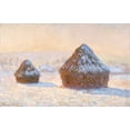 thumbnail image 2 of Monet, Claude 18x13 Black Ornate Wood Framed with Double Matting Museum Art Print Titled - Wheatstacks, Snow Effect, Morning - Meules, Effet de Neige, Le Matin, 2 of 4