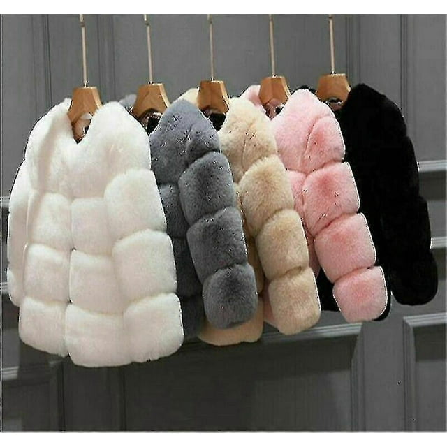 Kids Faux Fur Baby Thick Parka Girl Warm Coat Jacket Coat Outerwear Children