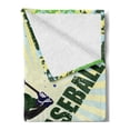 thumbnail image 2 of Baseball Soft Flannel Fleece Throw Blanket, Grunge Softball Batter Gear Athlete Competition Action Retro Illustration, Cozy Plush for Indoor and Outdoor Use, 70" x 90", Green Yellow, by Ambesonne, 2 of 5