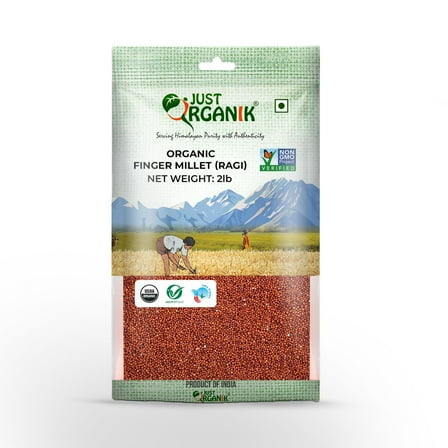Organic Unpolished Ragi (Finger Millet) Grains | 2 LB |(Kelvaragu, Nachni, Ragulu)