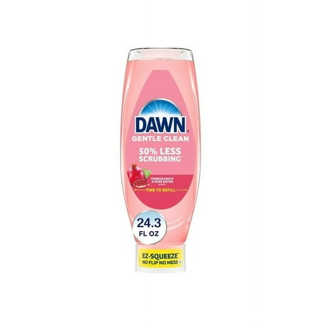 Pack of 2 Dawn Gentle Clean EZ-Squeeze Dish Soap, Pomegranate Rose Water 24.3 fl oz