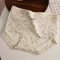 thumbnail image 4 of WEIWEN Seamless Underwear for Women Soft Breathable Bowknot Ribbed High Waist Cotton Crotch Panties Lifting Full Coverage Briefs Women's Underwear #05-Beige, XL, 4 of 5